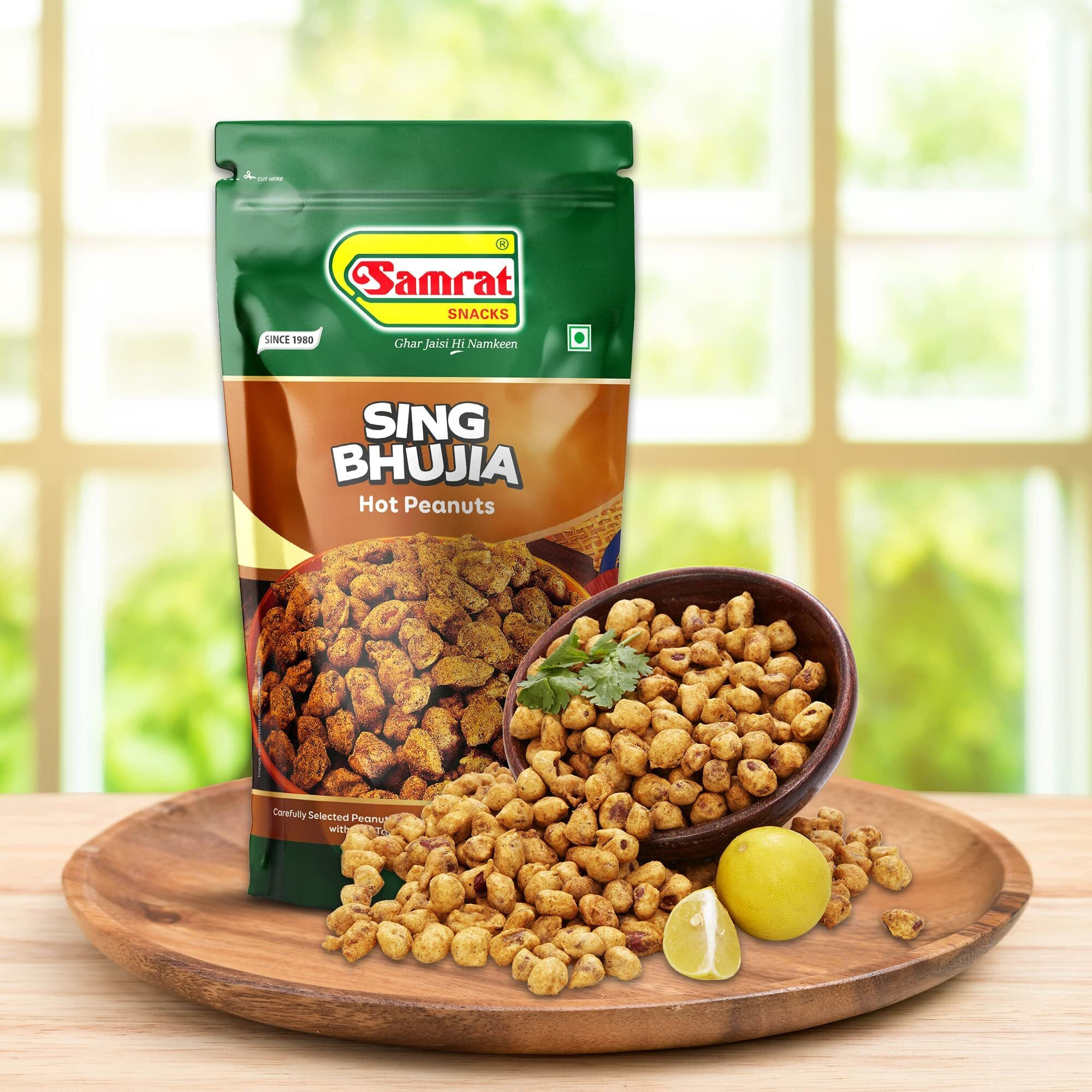 Samrat Namkeen and Snacks (SING BHUJIA 400 Grams Pack of 3)