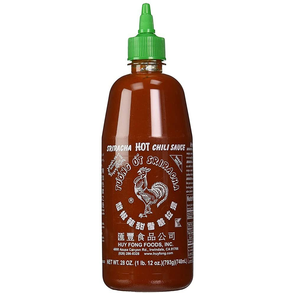 Sriracha Hot Chili Sauce Bottle from Huy Fong 28oz, Pack of 4