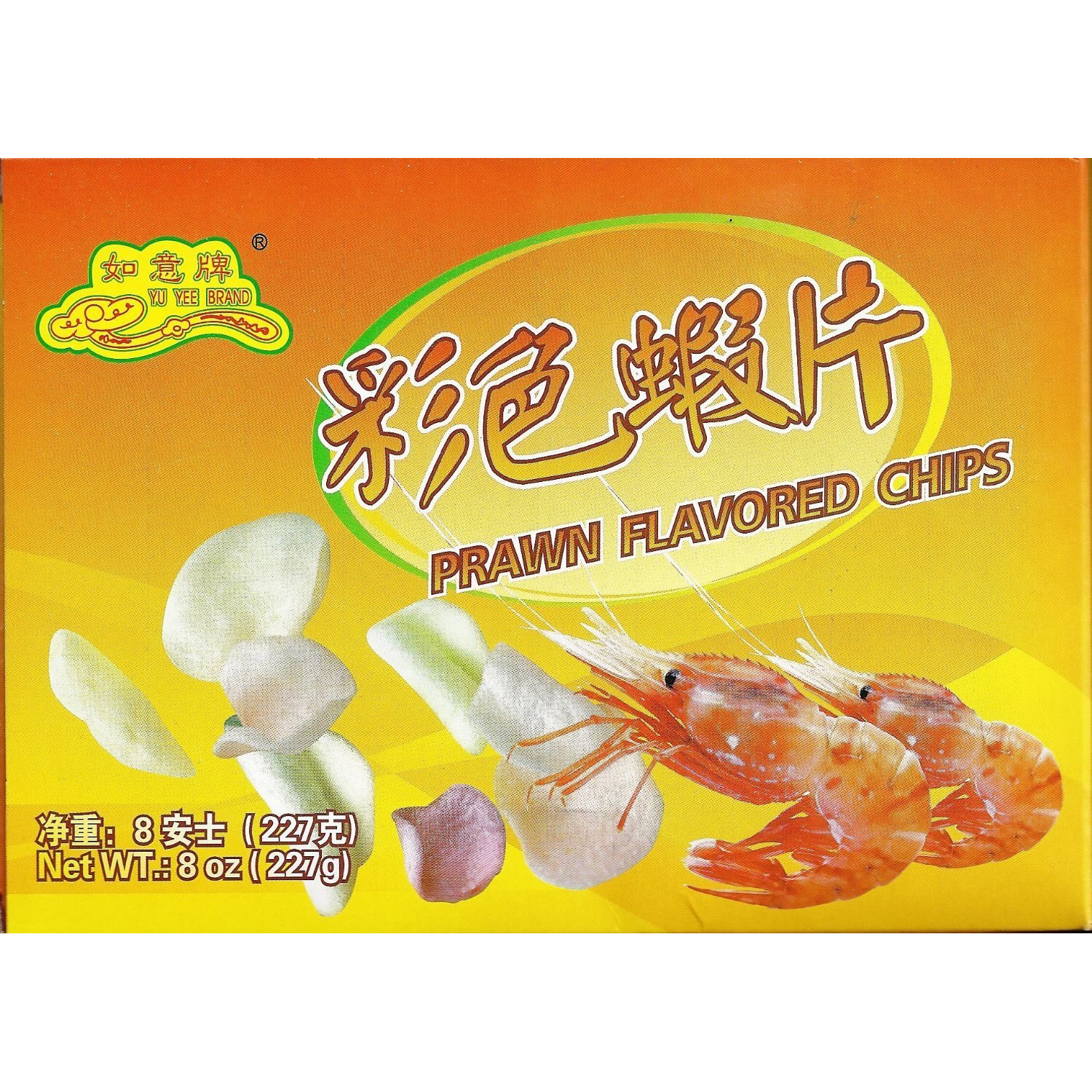 Prawn Flavored Chips (Colored Shrimp Chips), 8 oz. (227g), 1 Box