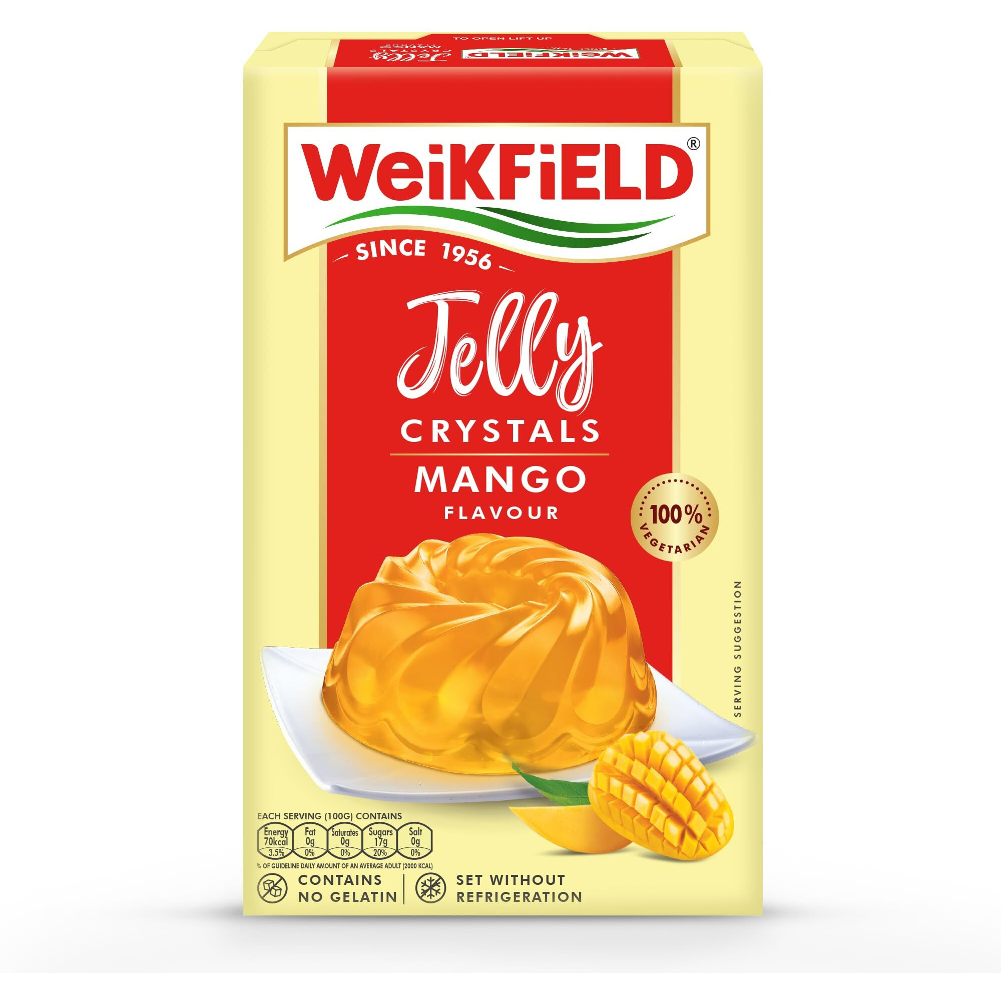 WeiKFiELD Jelly Crystals, Mango, 90g Carton