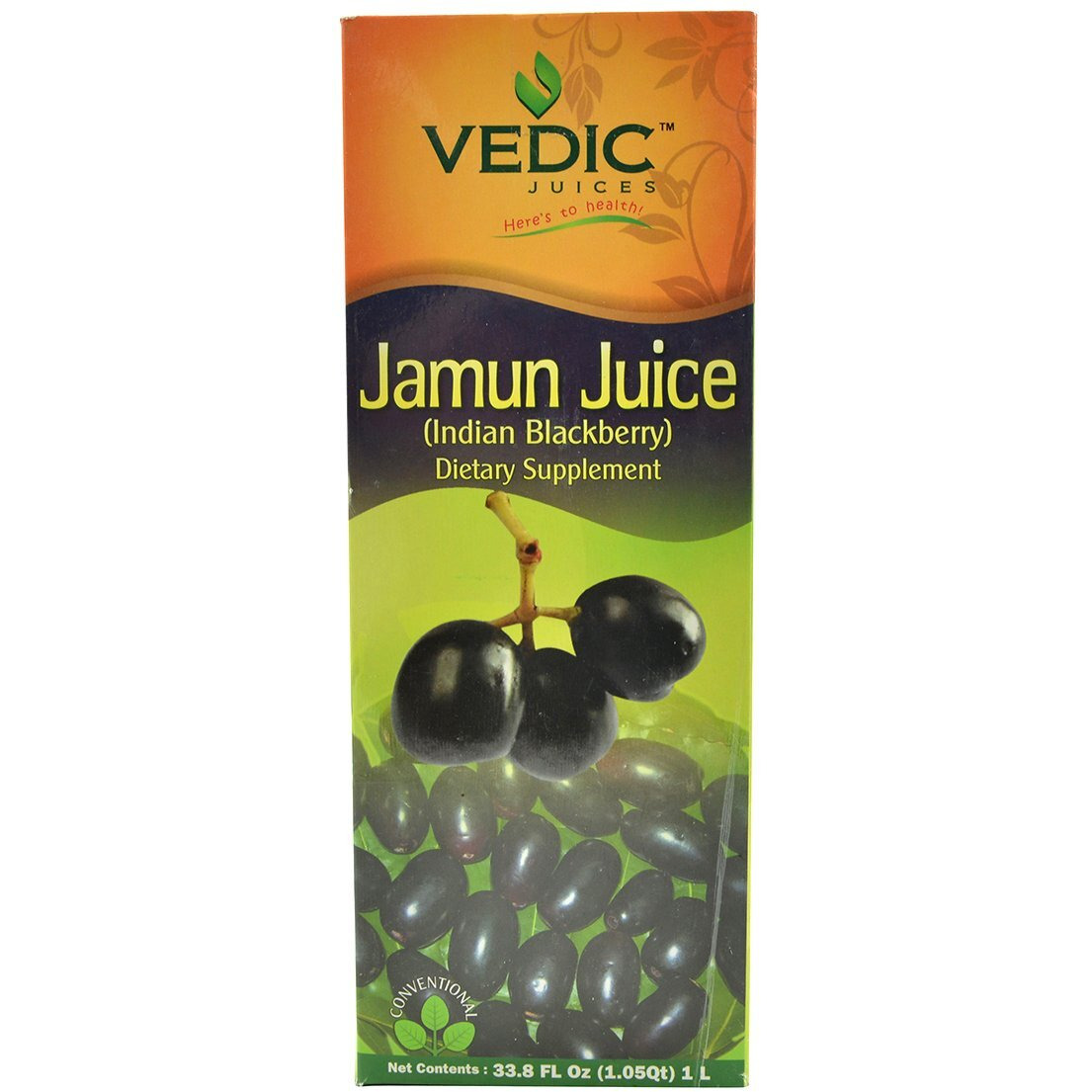 Vedic Jamun Juice / Indian Blackberry 1000 Ml (Pack of 3)