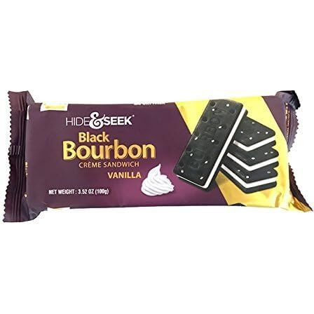 Parle Hide & Seek Black Bourbon Vanilla Creme Sandwich Value Pack 3-packets of 100 grams each (300 grams / 10.58 oz)