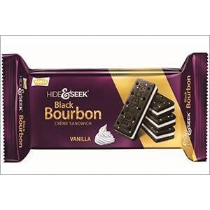 Parle Hide & Seek Black Bourbon Vanilla Creme Sandwich - 100 Grams (Pack of 3)