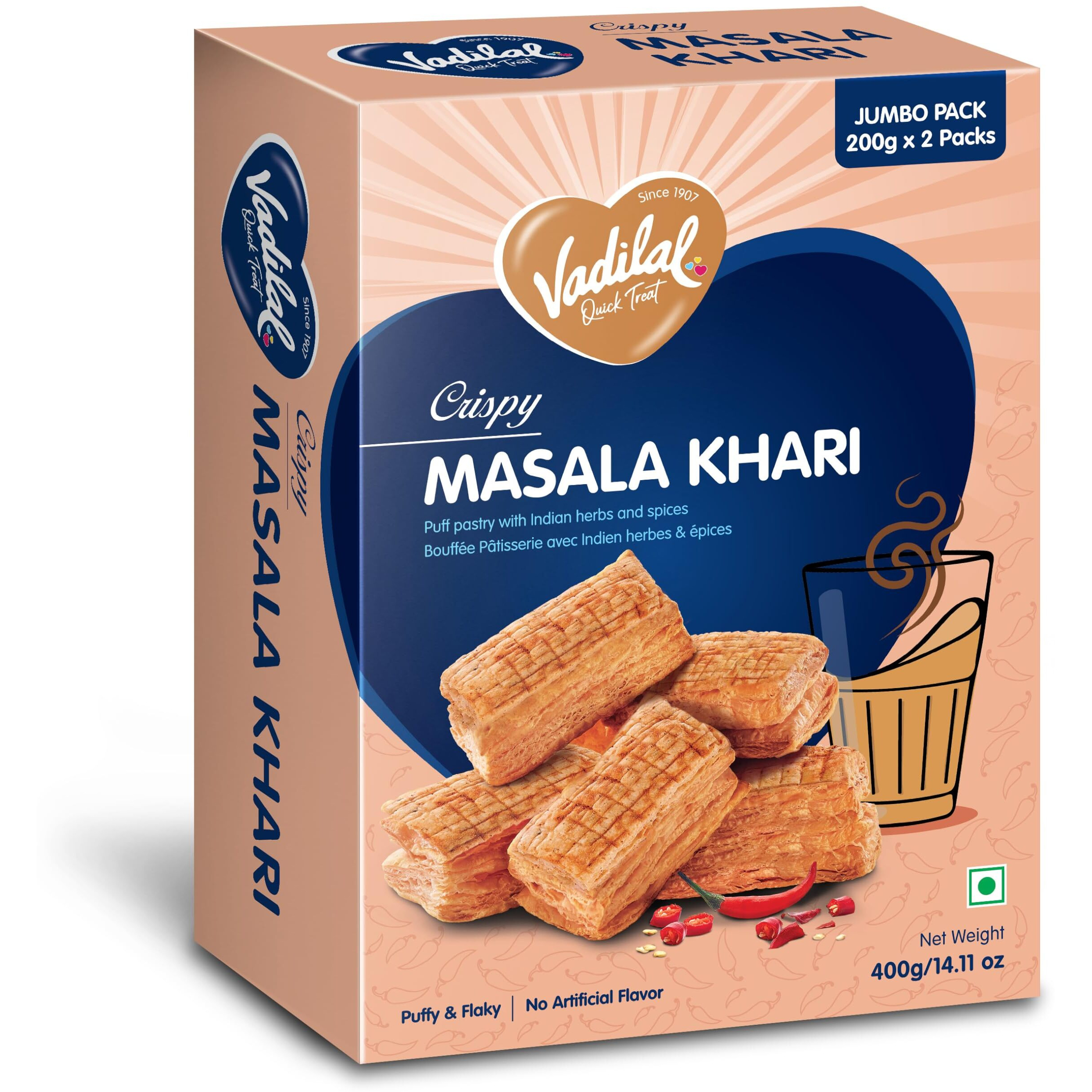 Masala Khari (Puff Pastry with Indian Herbs & Spices)