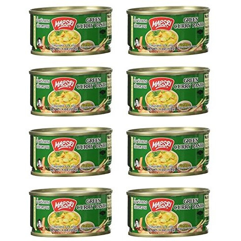 Maesri Thai Green Curry Paste - 4 Oz (Pack of 8)