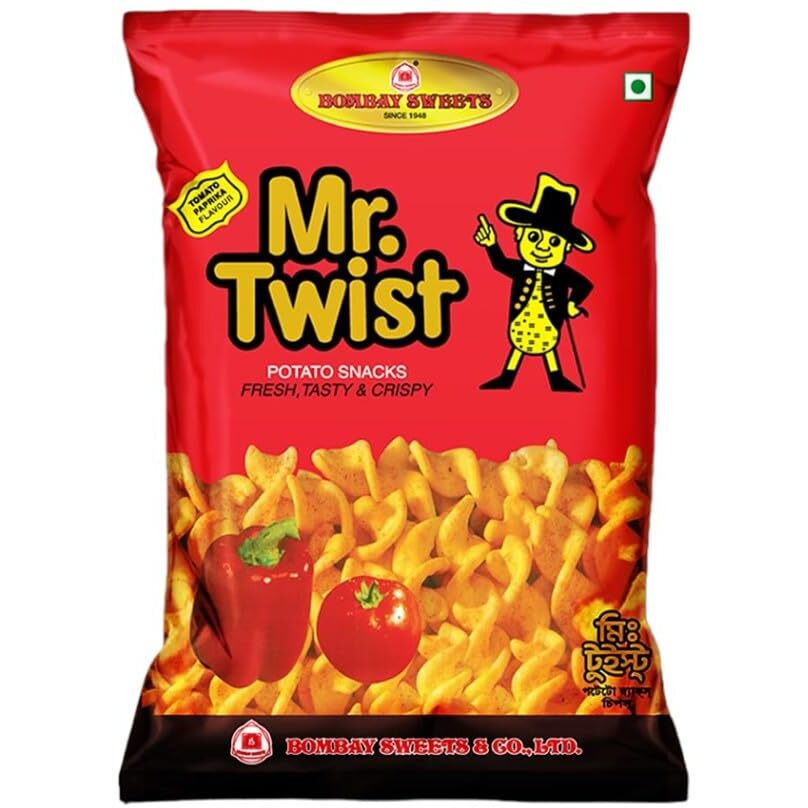 Bombay Sweets Mr. Twist Potato Snacks 25gm (PACK OF 10)