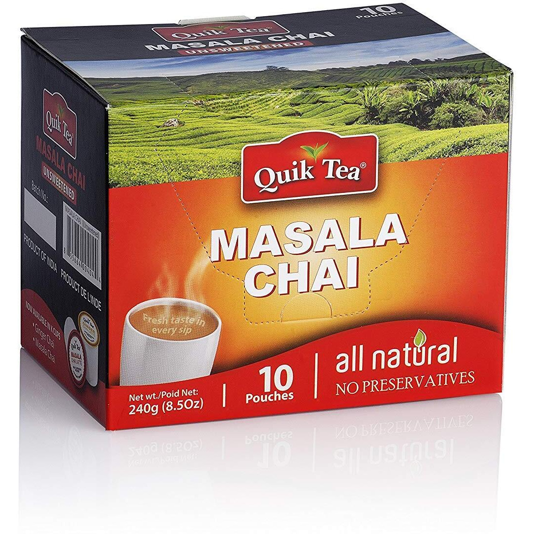 Chai Tea Latte - Masala Chai Tea 10 Latte Tea Pouches By QuikTea