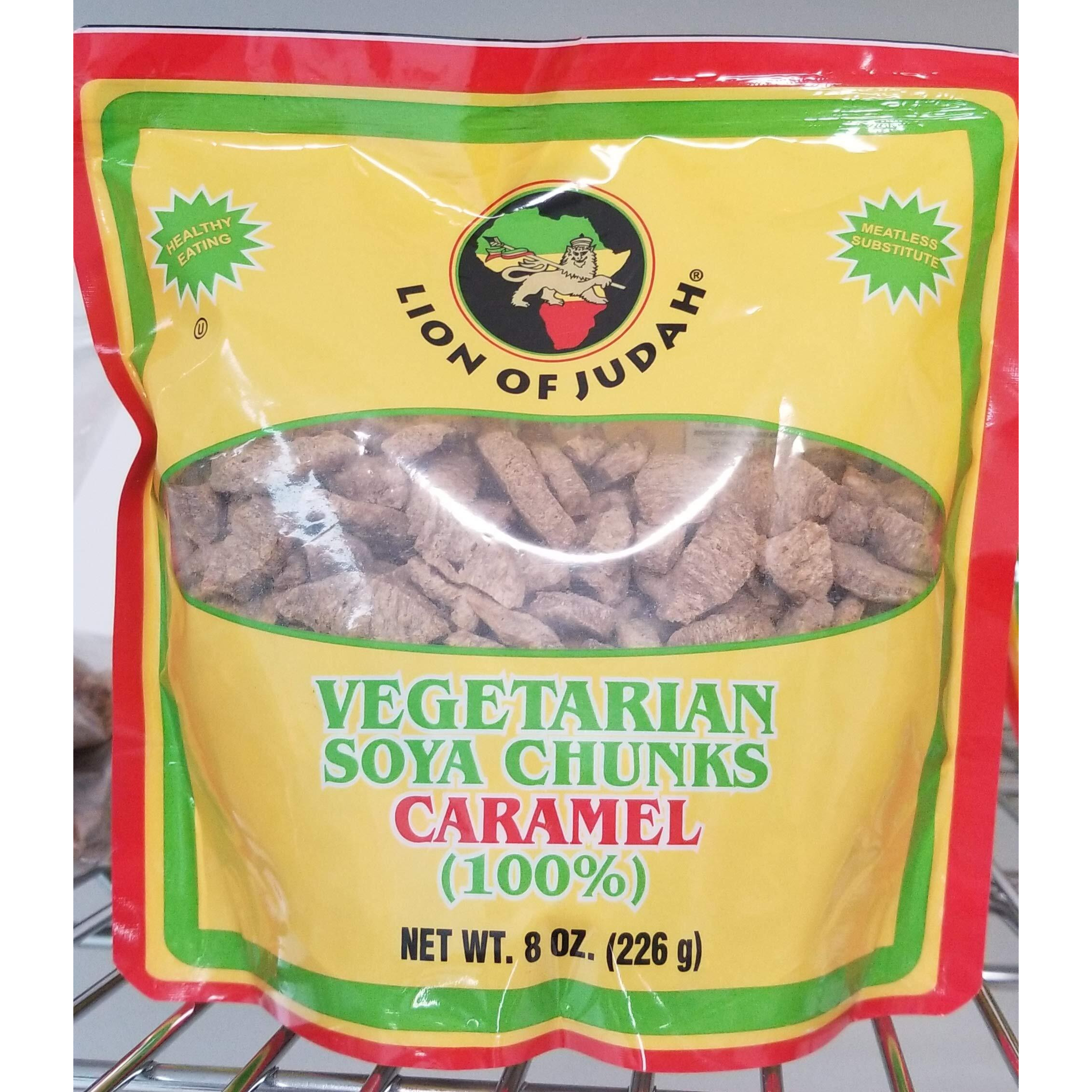 2 x Lion of Judah Vegetarian Soya Chunks Caramel 8oz