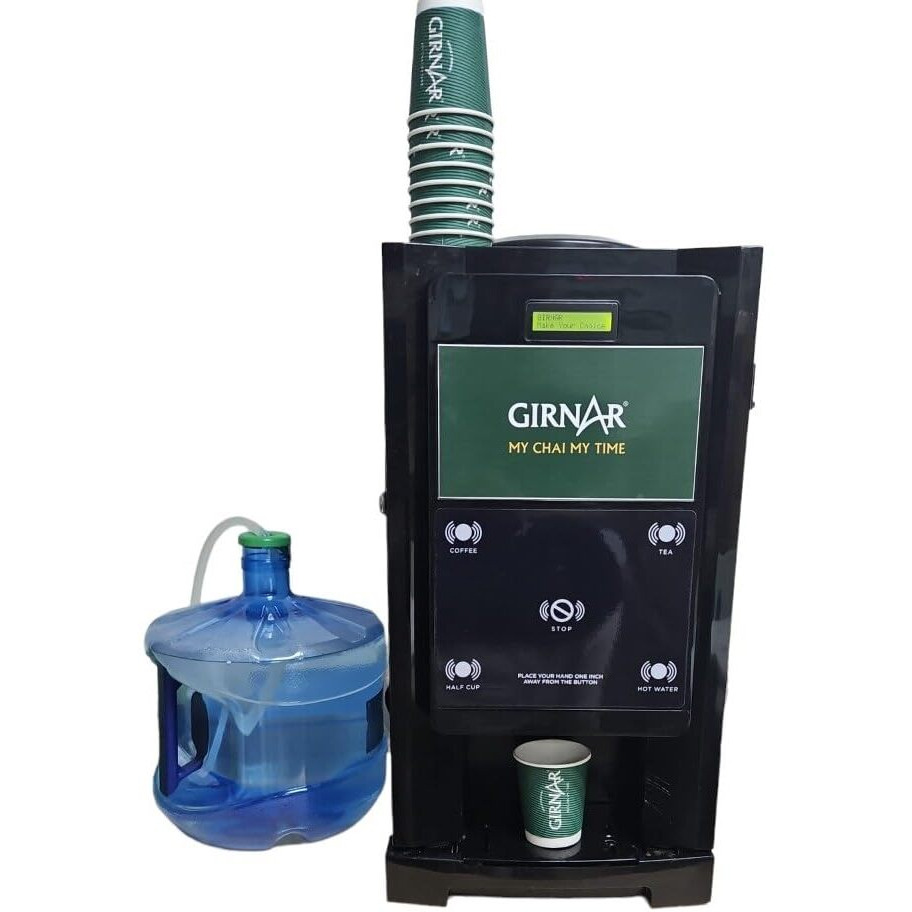 Girnar Fully Automatic Premix Based Coffee & Tea Vending Machine Pro Commerical Coffee & Tea Maker with 3 Liters Hot Tank Capacity No Milk Required 2 Lanes Chai Maker