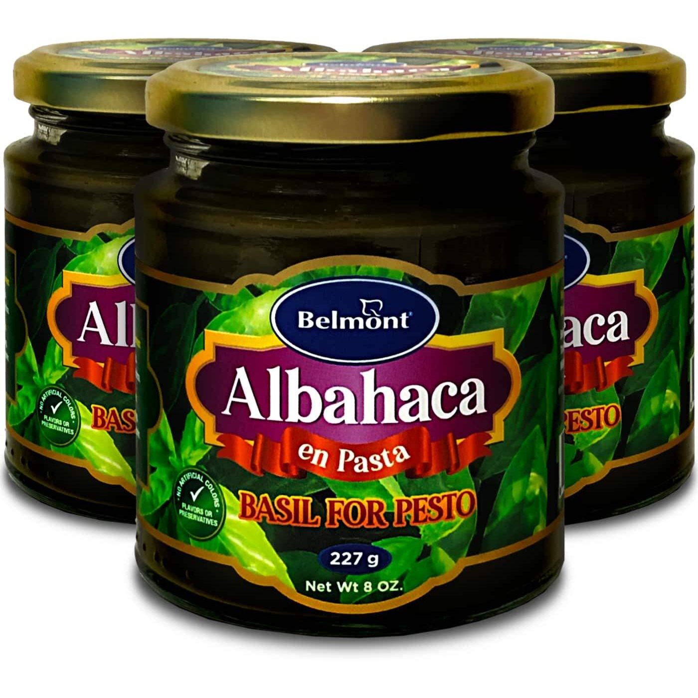 Belmont Albahaca en Pasta 8 oz - Basil Paste for Pesto - 3 pack