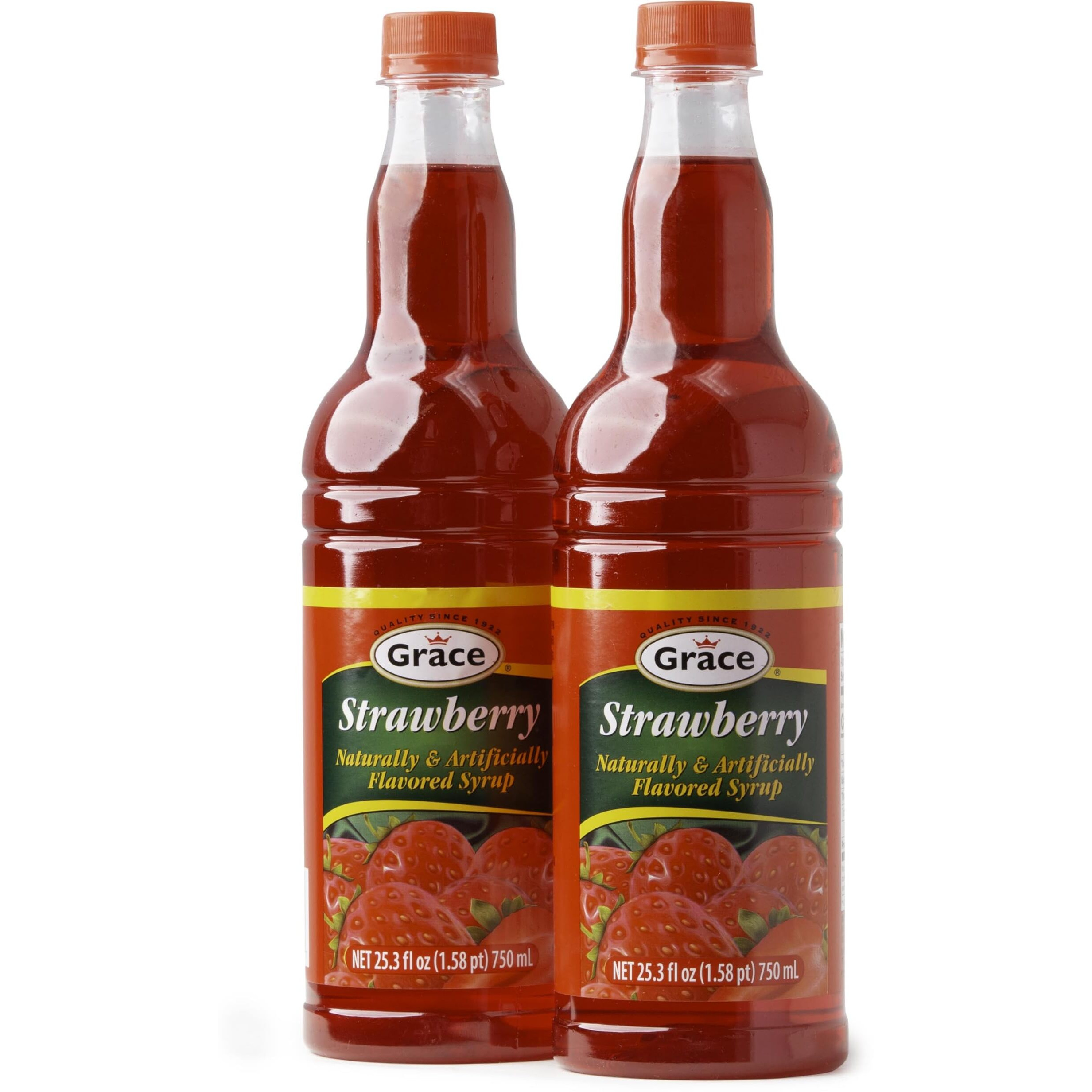 Grace Strawberry Flavored Syrup (2 Pack, Total of 50.6fl.oz)
