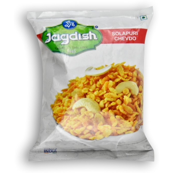 Jagdish Farshan (Vadodara) Solapuri Chevdo, Authentic Indian Savoury Snacks, Fresh Maharastrian Famous Food, (Pack of 2, Each Pack of 50 Grams)