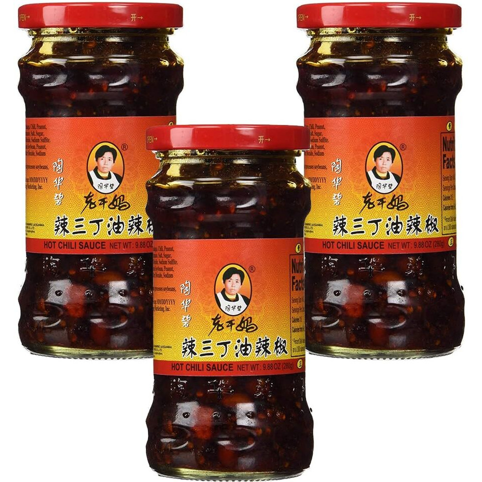 Laoganma Hot Chili Sauce LA San Ding 9.88oz, 3pack