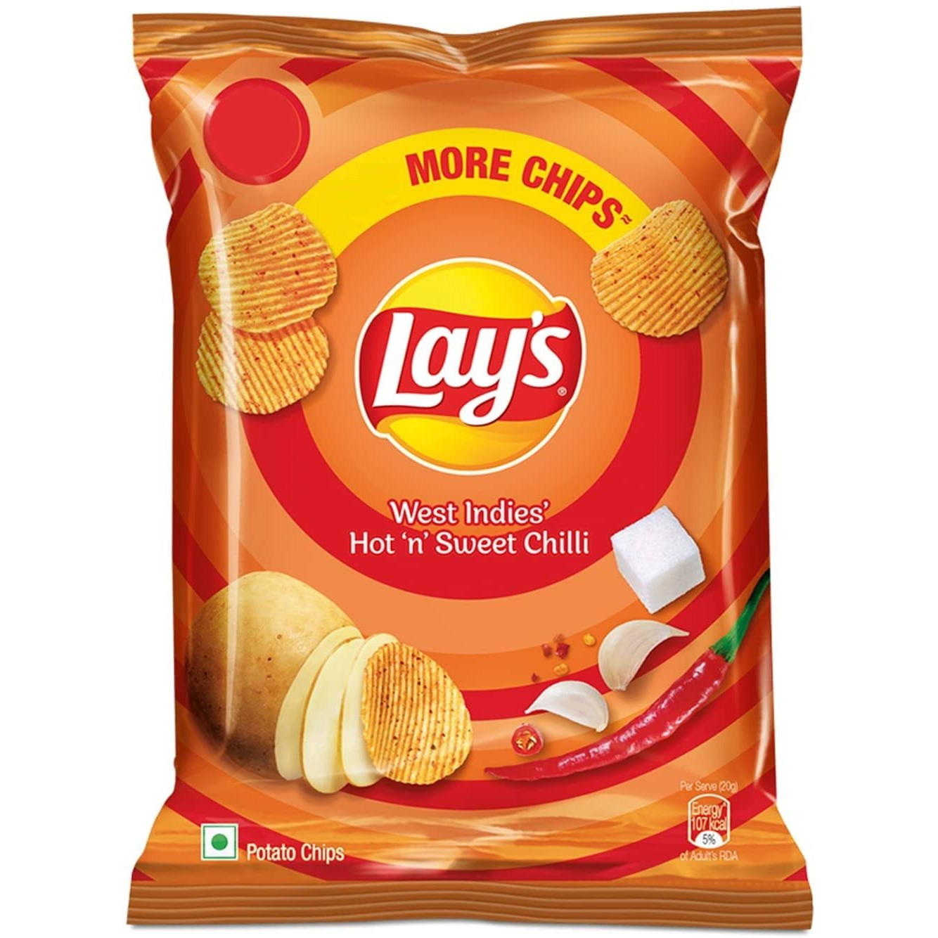 Lay's Lays West Indies' Hot N' Sweet Chilli Chips 28 Gram