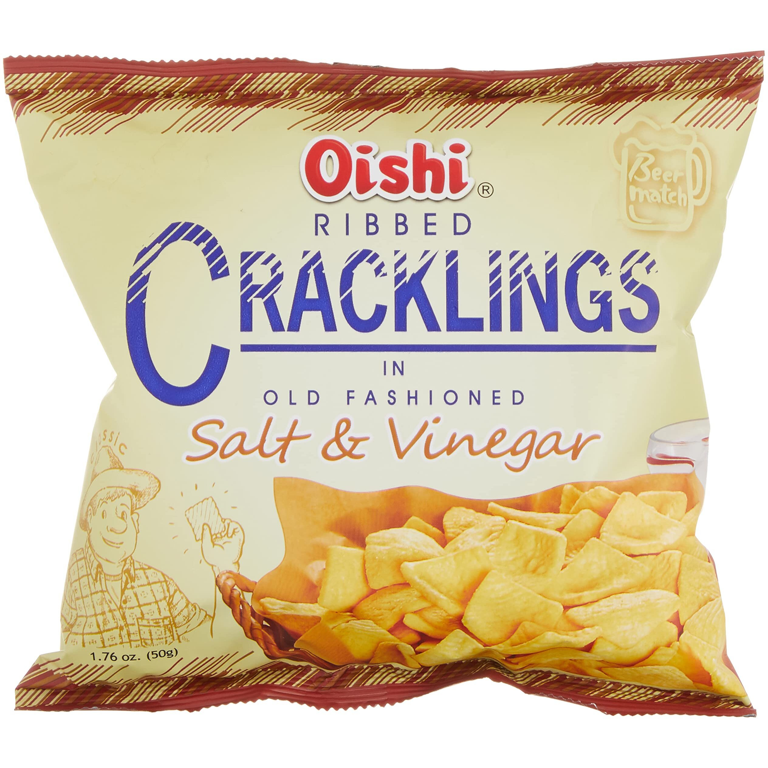 Oishi Cracklings Salt & Vinegar Beer Match (50g)