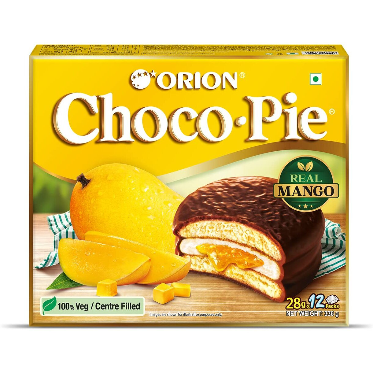 ORION Mango Choco Pie (12pies)|centre-filled chocolate biscuit