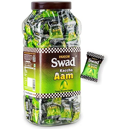 Swad Kaccha Aam Candy, Tangy Raw Mango 150 Toffee Jar