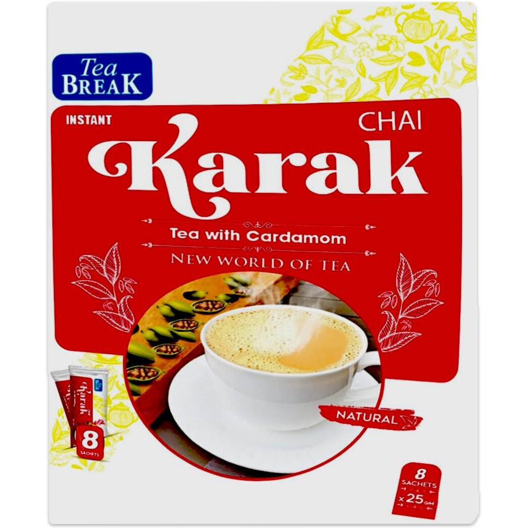 Tea Break Instant Tea with Milk & Cardamom Chai Karak - 25 gmX8 Sticks