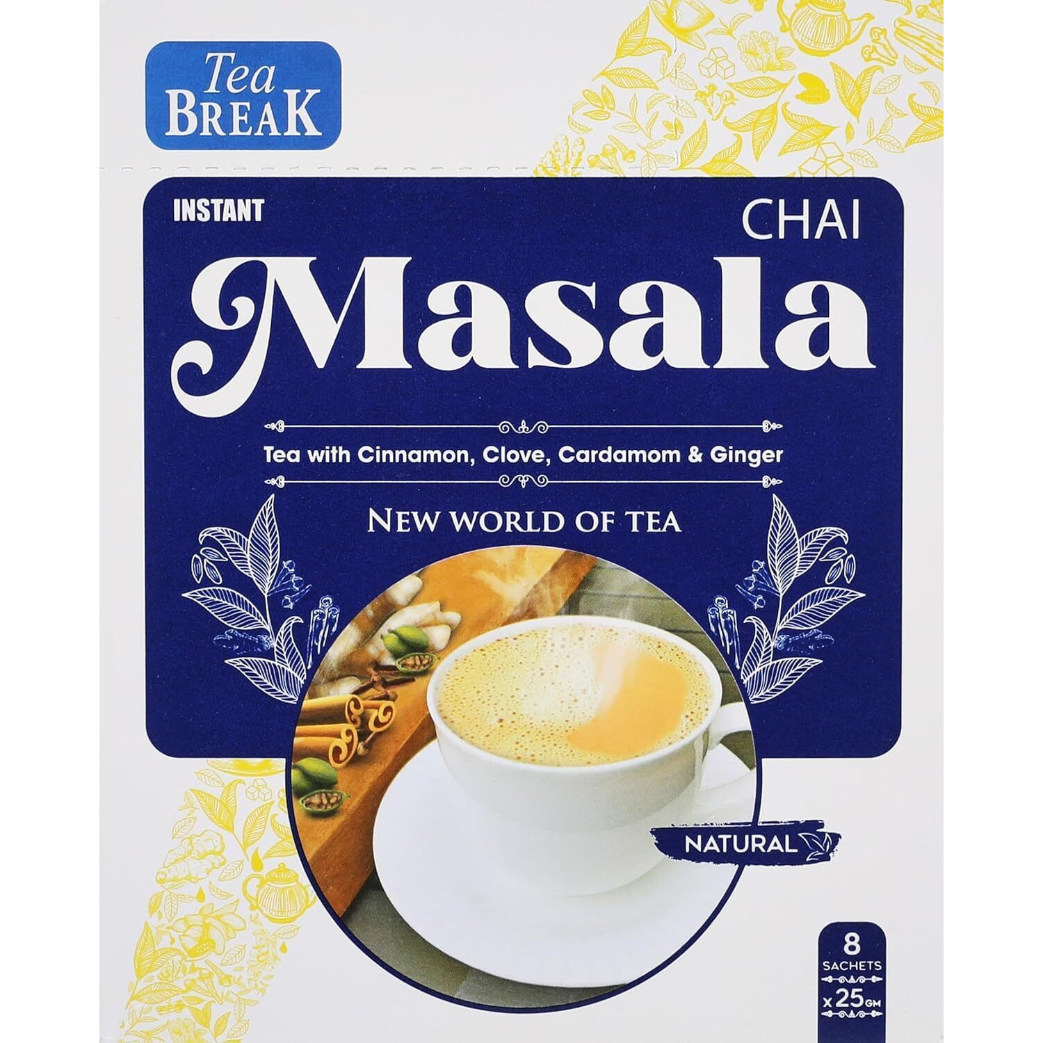 Tea Break Instant Tea with Milk, Cardamom, Clove, Cinnamon & Ginger Chai Masala