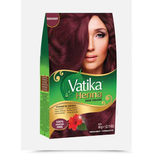 Dabur Vatika 100% Natural Henna Hair Color Creme Kit - Burgandy