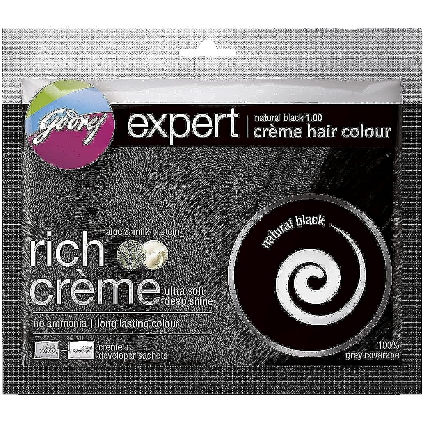 Godrej Expert Creme Hair Colour Natural Black 20G+20Ml
