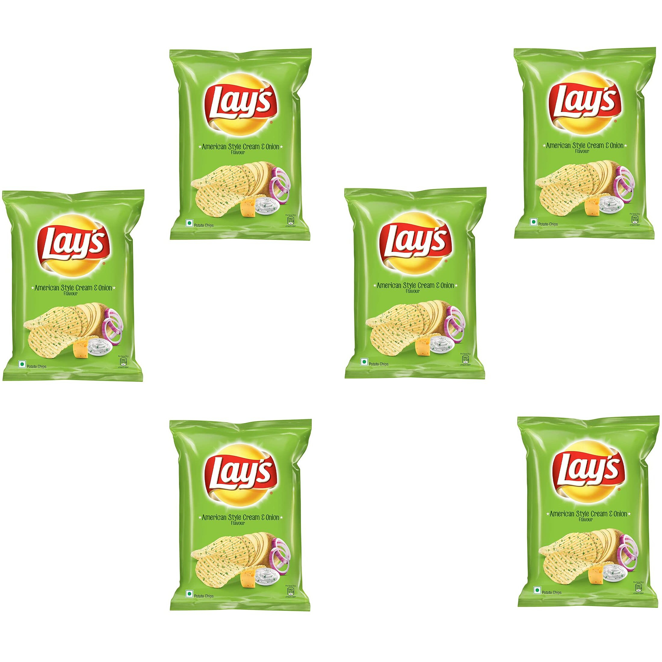NC Naturals Lays India's (Ships from USA) (American Cream & Onion, 6 Pack)