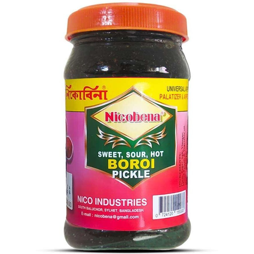 Nicobena Sweet, Sour, Hot Boroi Pickle, Indian Jujube, 325g