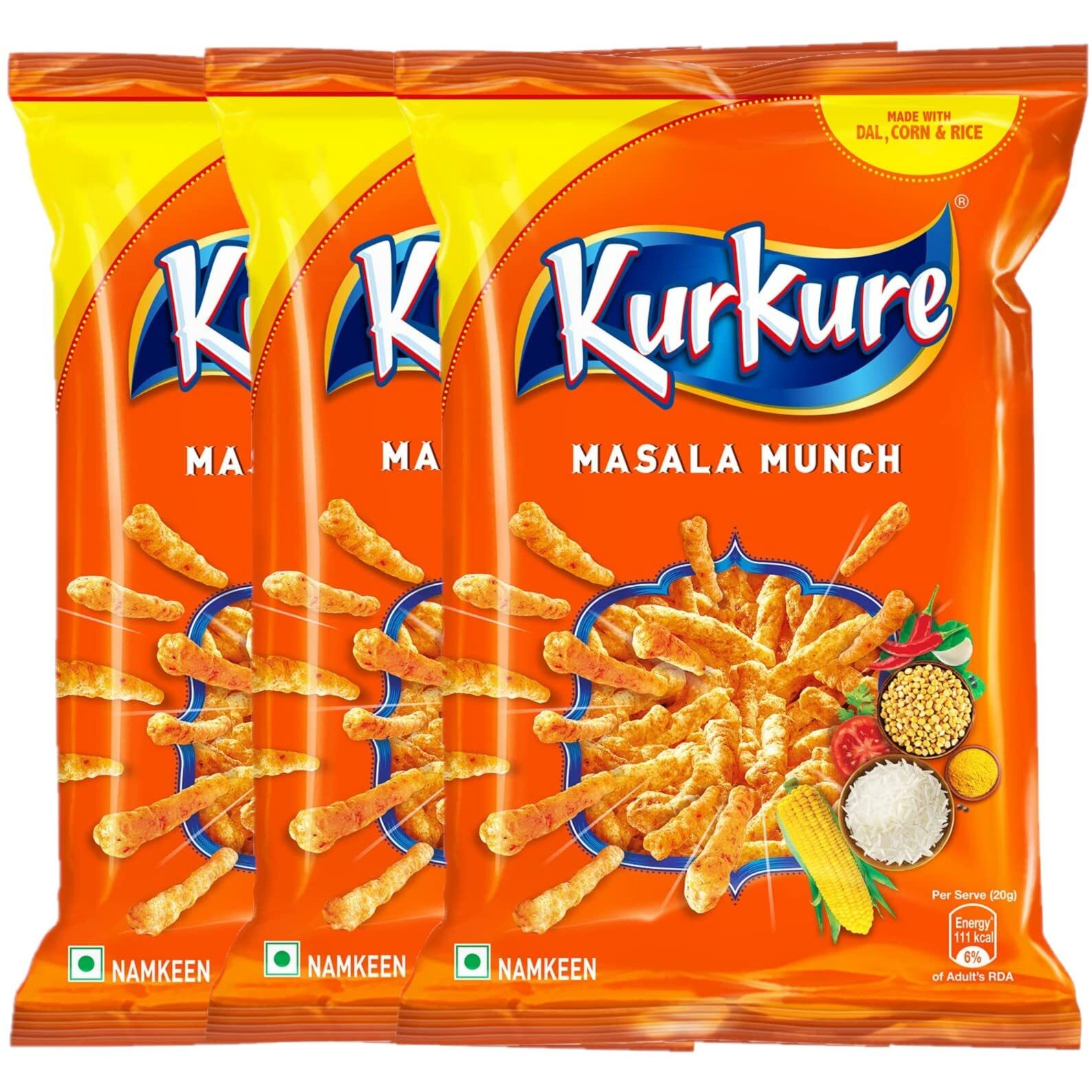 Kurkure Masala Munch Indian Chips Pack of 3