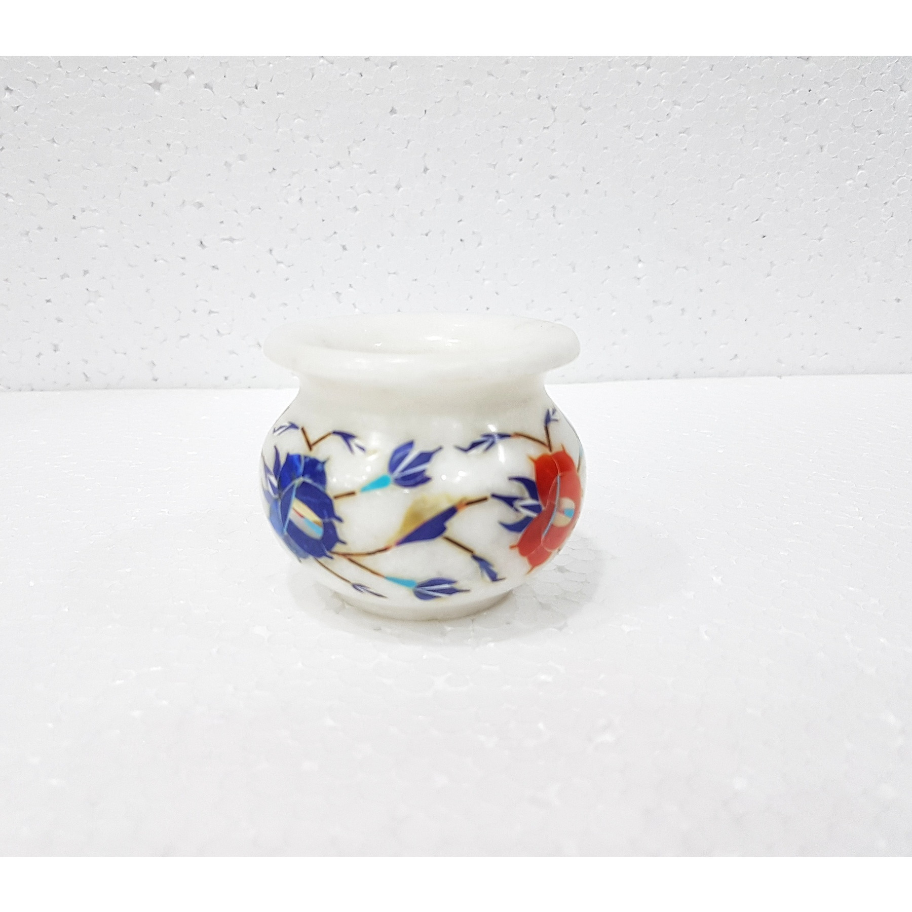 Marble Inlay Handcrafted Candle Pot