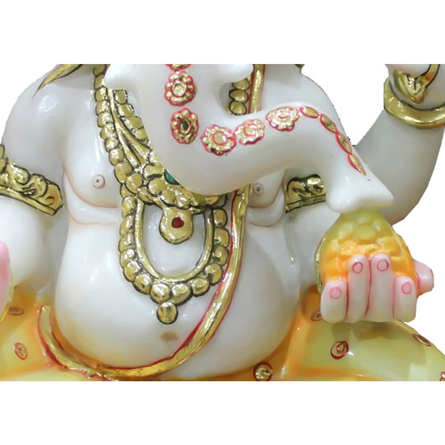 White Marble Ganesha Statue Figurine Sculpture Religious Gift Decor Ganesha Moorti India made statue, Moorti For Mandir Temple