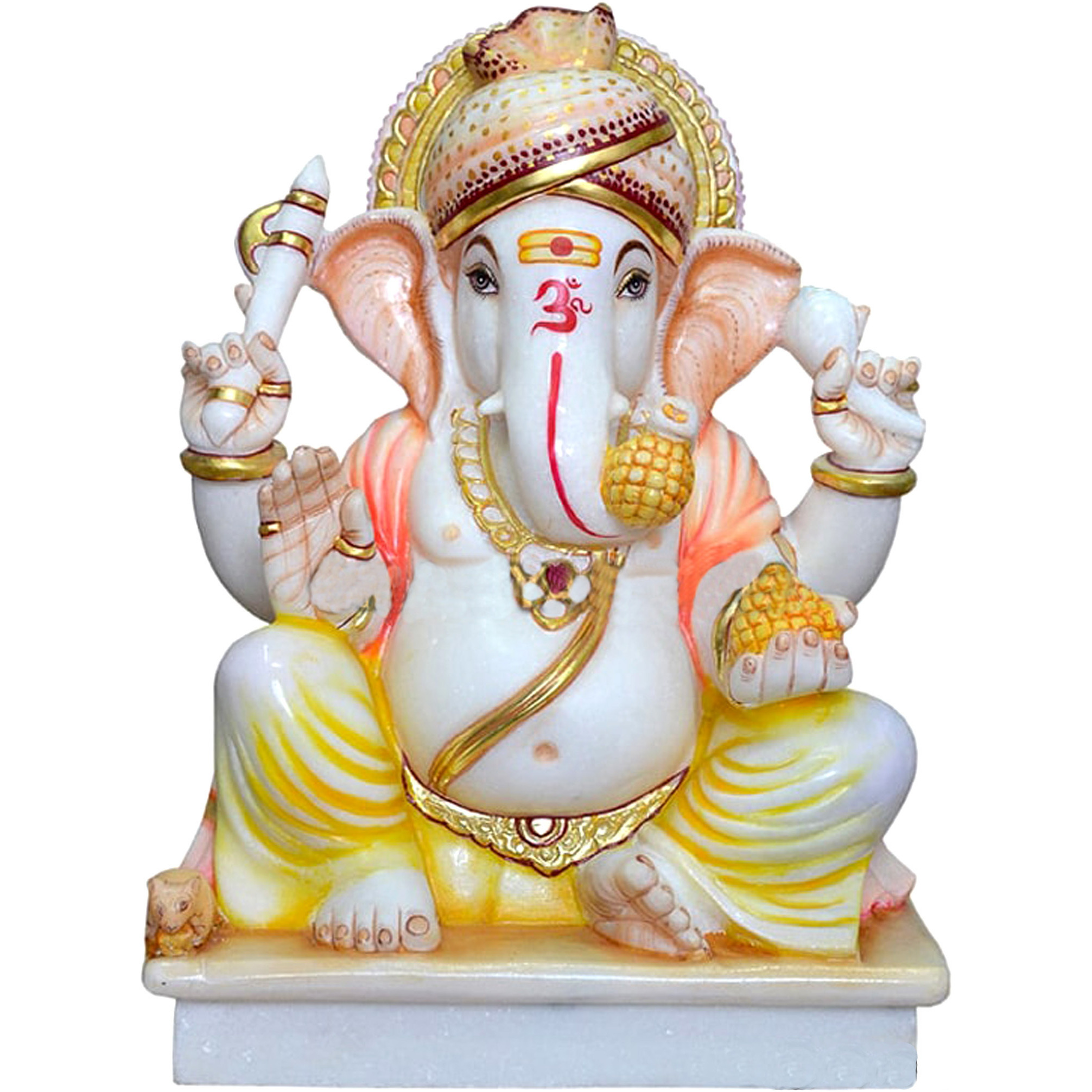 White Marble Ganesha Statue, Marble Turban Ganesha ,Marble God Statue, Beautiful Hand carved Marble Ganesha Sculpture, Perfect Diwali Gift