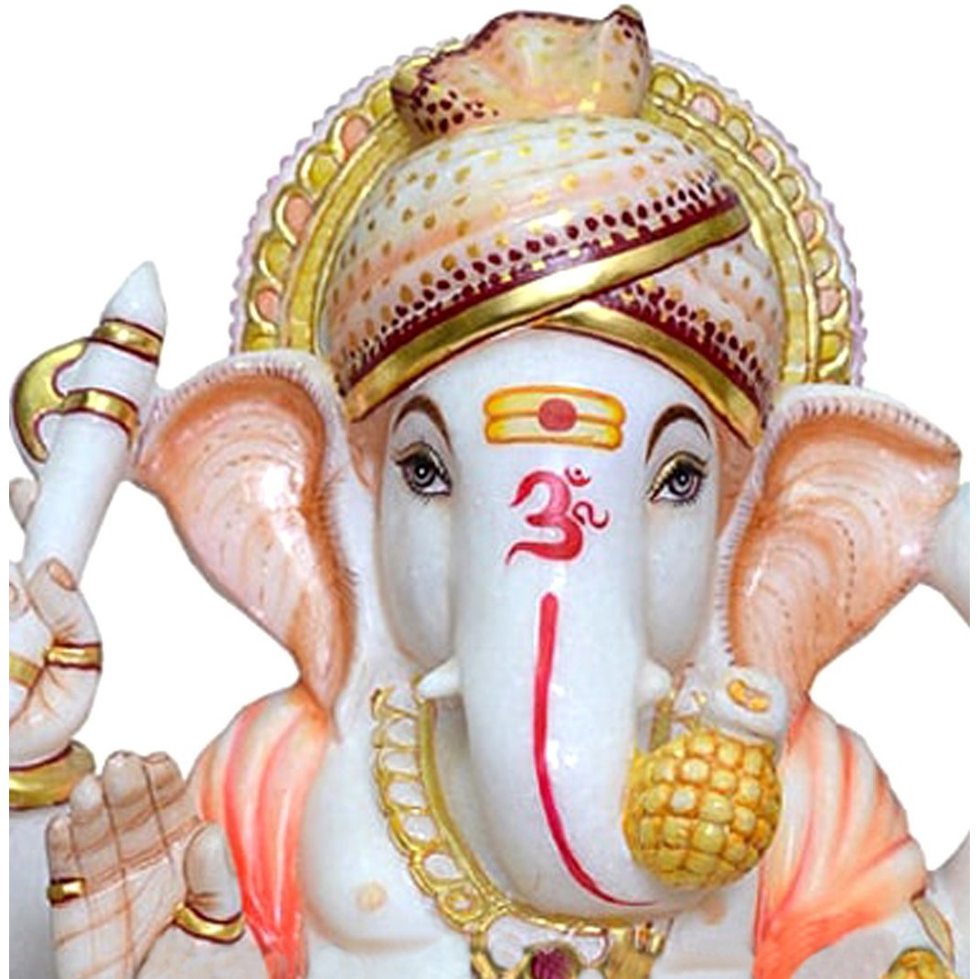 White Marble Ganesha Statue, Marble Turban Ganesha ,Marble God Statue, Beautiful Hand carved Marble Ganesha Sculpture, Perfect Diwali Gift