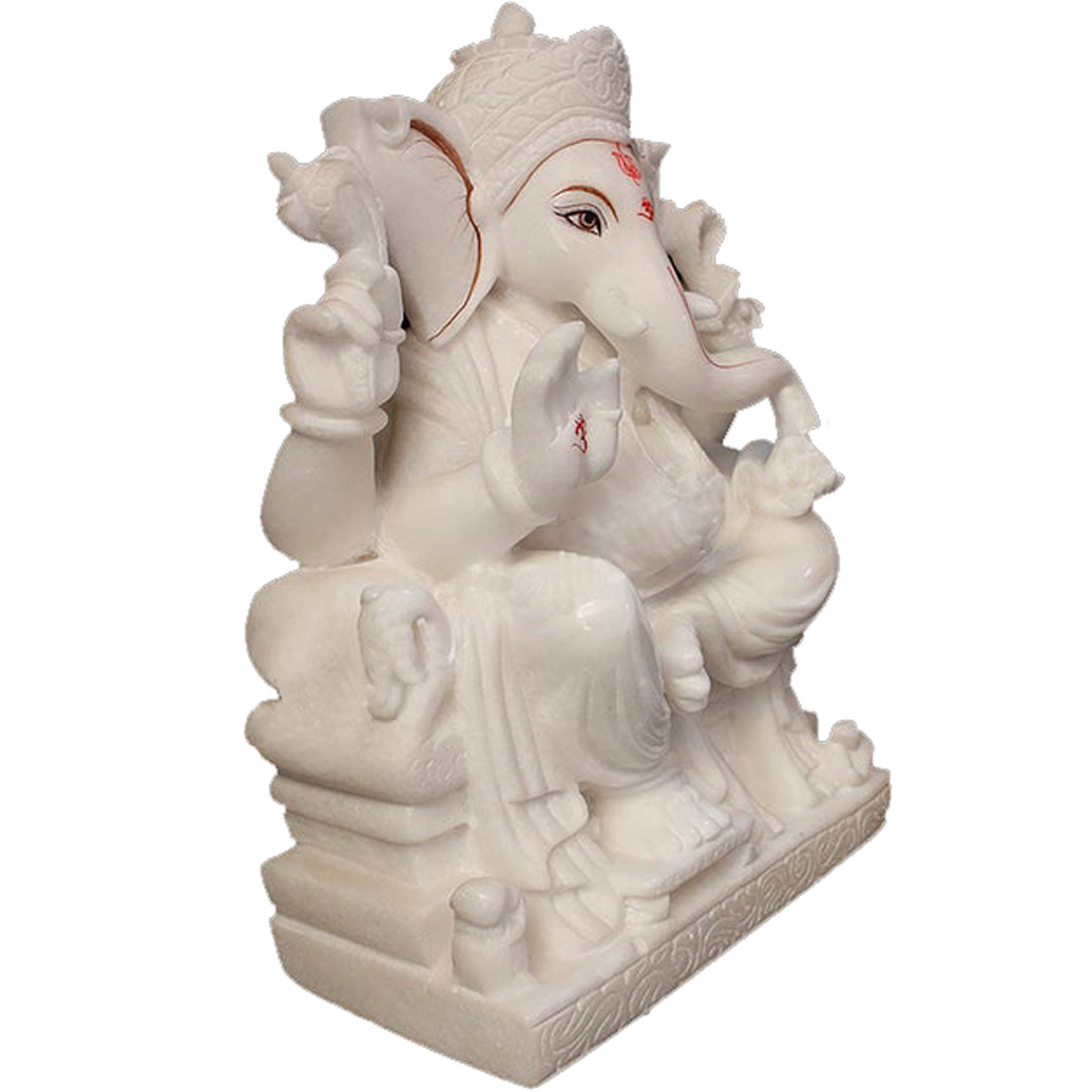 White Marble Ganesha Statue , Ganesha Moorti For Mandir, Fine Marble Ganesha Statue, Marble Ganesha