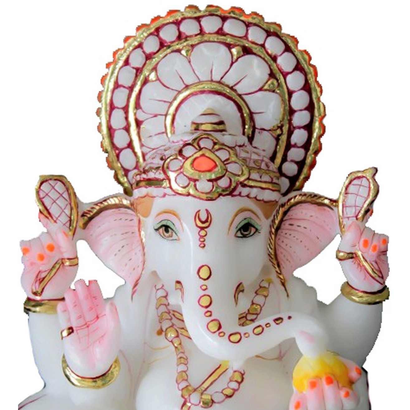 White Marble Ganesha Statue, Ganesha Statue for Mandir, Ganesha Idol For Pooja Room, Religious Gift
