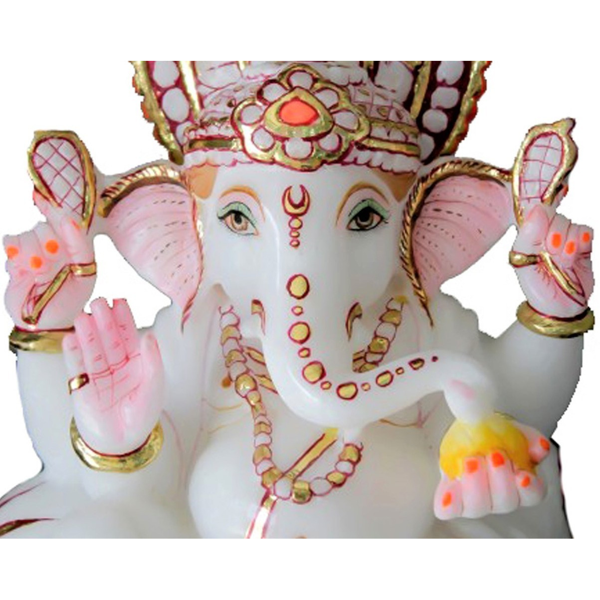 White Marble Ganesha Statue, Ganesha Statue for Mandir, Ganesha Idol For Pooja Room, Religious Gift