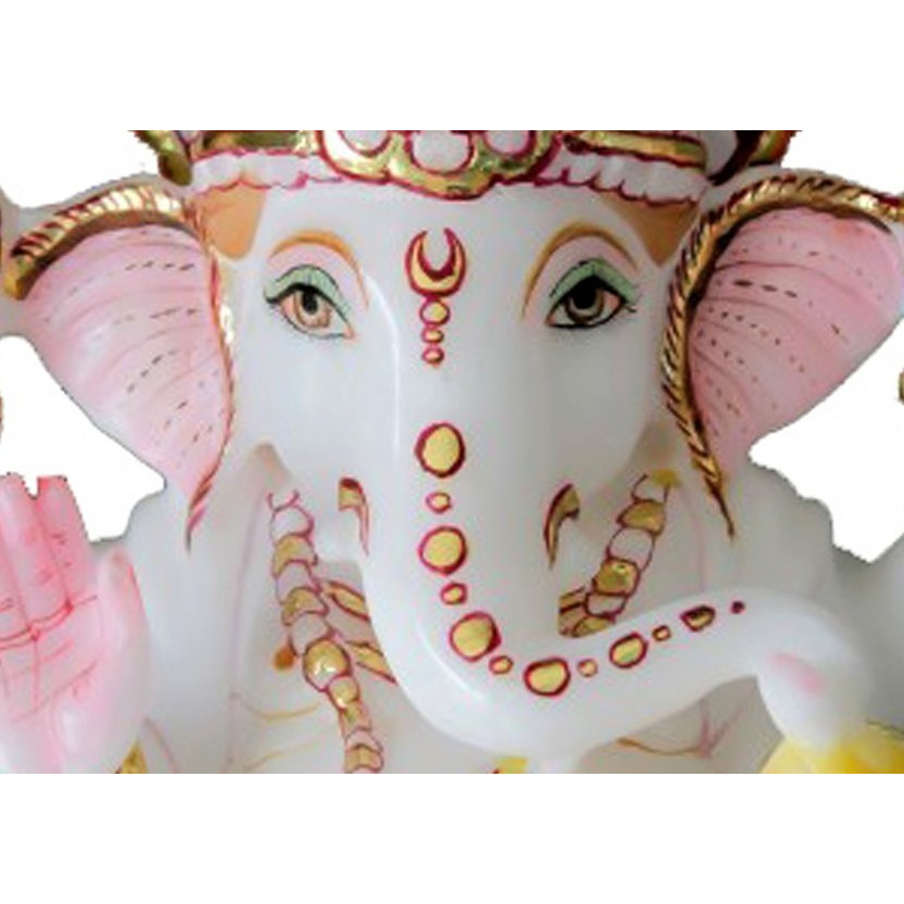 White Marble Ganesha Statue, Ganesha Statue for Mandir, Ganesha Idol For Pooja Room, Religious Gift