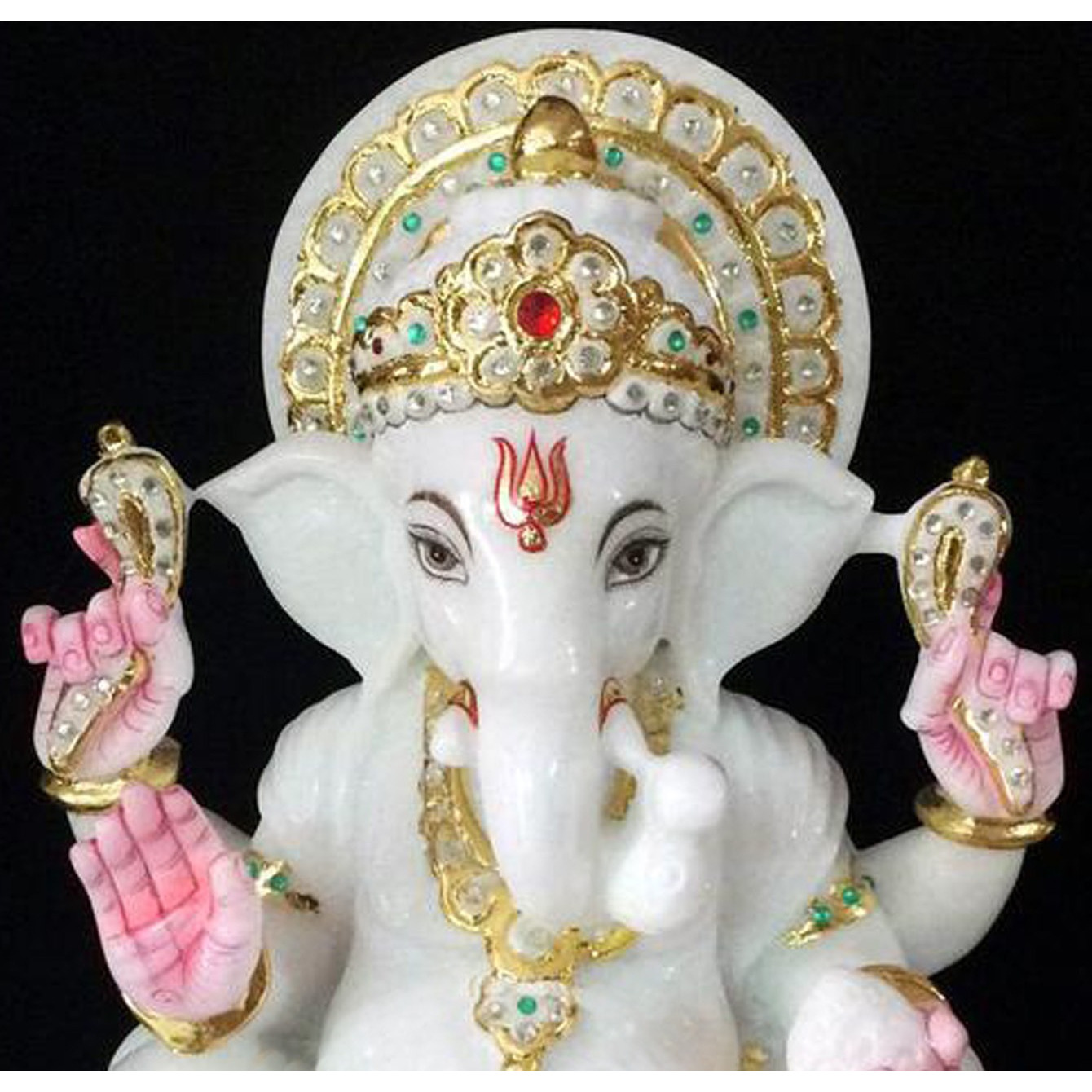 White Marble Ganesha Statue , Ganesha Moorti For Mandir, Fine Marble Ganesha Statue, Ganesha Idol