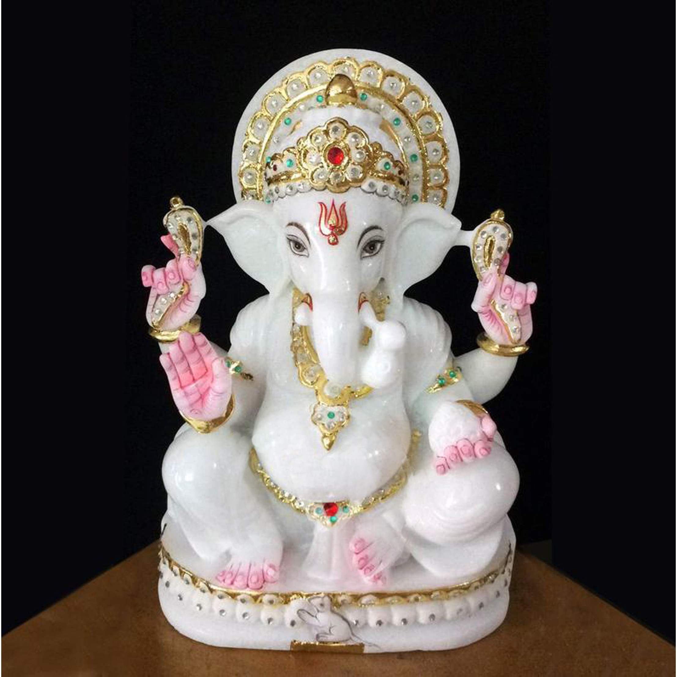 White Marble Ganesha Statue , Ganesha Moorti For Mandir, Fine Marble Ganesha Statue, Ganesha Idol