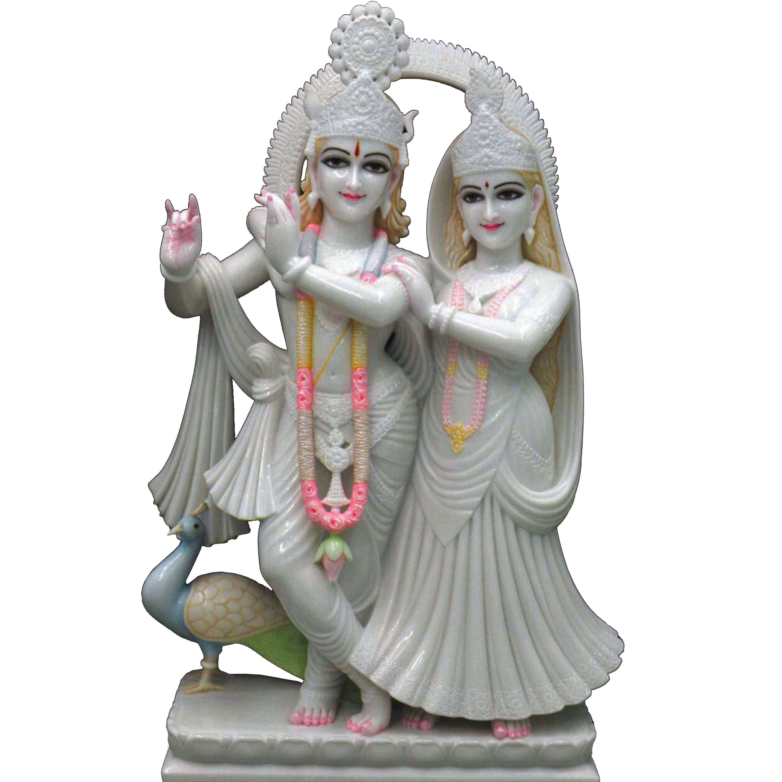 Marble Radha Krishna Statue, White Marble Radha Krishna Statues Beautiful Hand Carved Mandir, Pooja Room Decor Statues