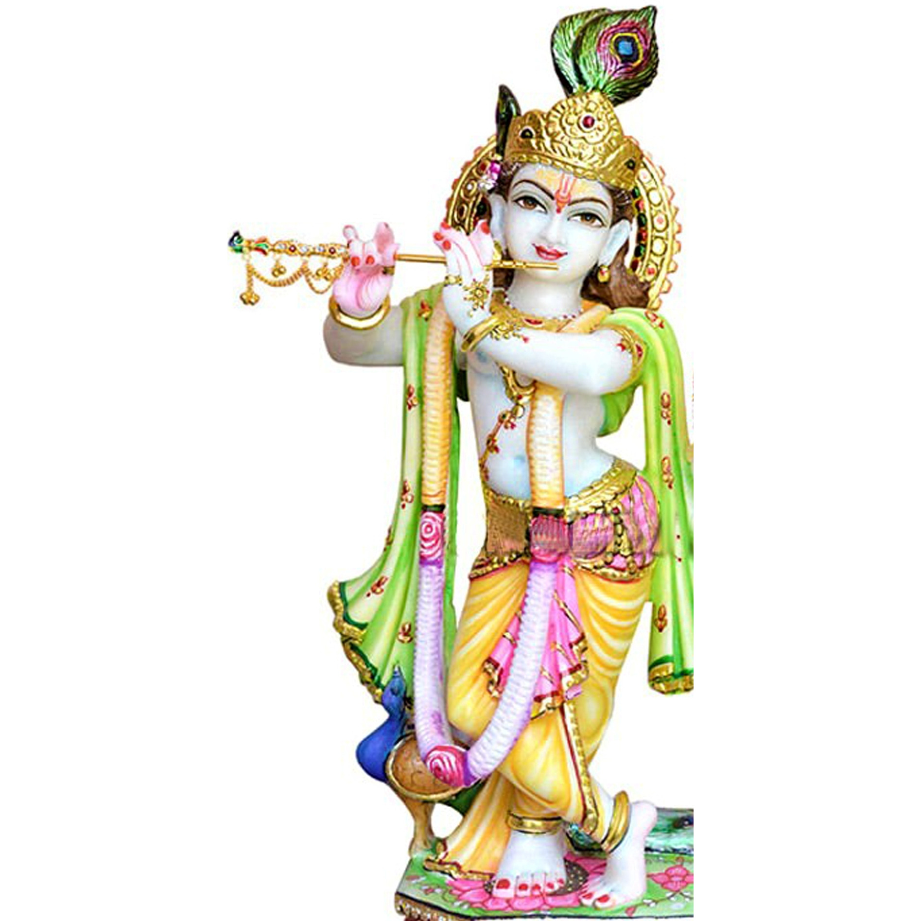 White Marble Radha Krishna Statue , Radha Krishna Idols For Mandir, Fine Quality Painted Marble Radha Krishna, Marble Radha Krishna