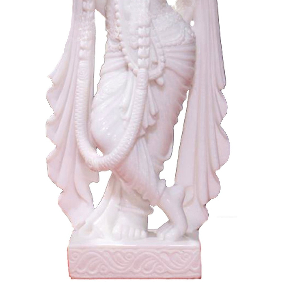 12 Inch White Marble Krishna Statue, Natural Marble Statue Krishna Idol Beautiful Hand Carved Mandir, Pooja Room, Home Decor Statue