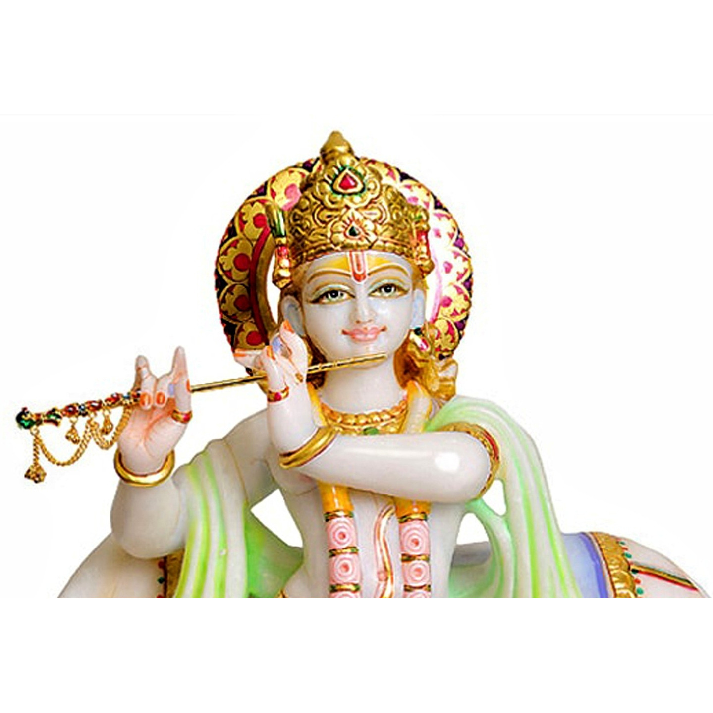 Marble Krishna Statue, Krishna With Cow, White Marble Krishna Statue Beautiful Hand Carved Mandir, Pooja Room Decor Statue