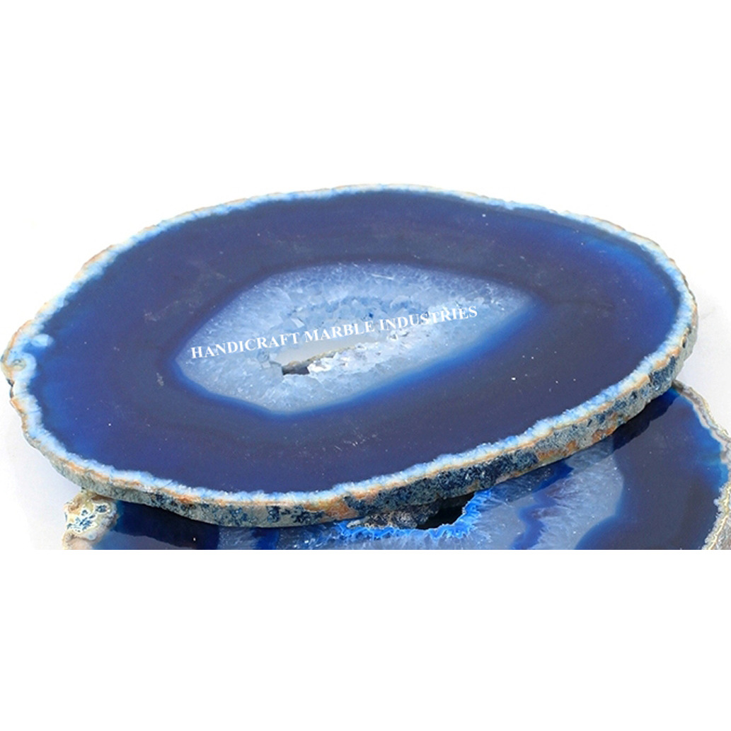 Agate Coaster #4 design Blue Color Coaster Wholesale Price Drink Coaster Tableware Bar Accessories Dinning Table Accessories