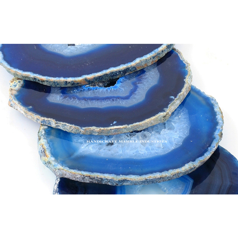 Agate Coaster #4 design Blue Color Coaster Wholesale Price Drink Coaster Tableware Bar Accessories Dinning Table Accessories