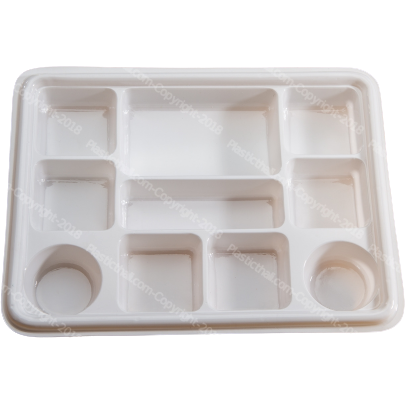 White 10 Compartment Plate