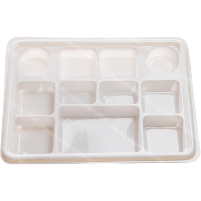 White 11 compartment plate