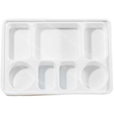 White 7 Compartment Plate