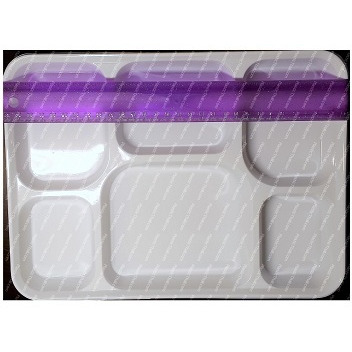 White 6 Compartment Plate