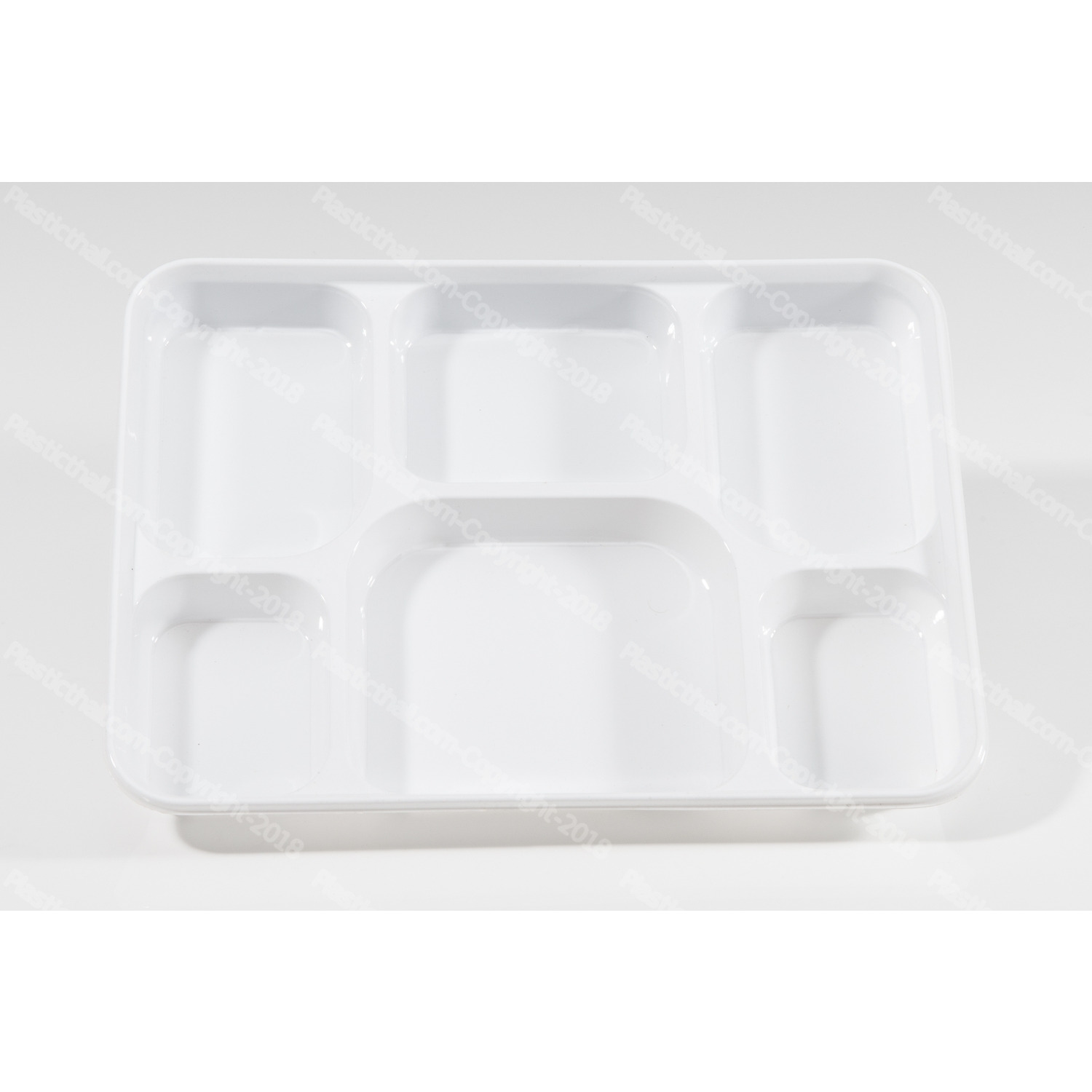 White 6 Compartment Plate