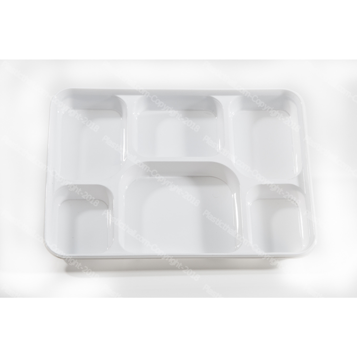 White 6 Compartment Plate